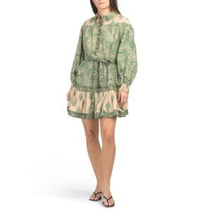 MISS JUNE Green Floral Paisley Mini Dress